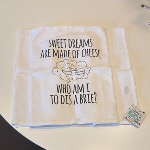 NWT Sweet Dreams Are Made of Cheese White Kitchen Towel